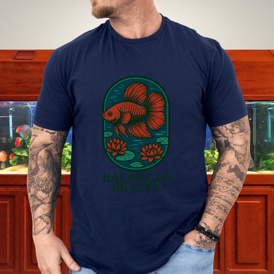 Balanced Beauty Betta Fish T-Shirt – Double Tail Design with Lotus-T-Shirt-Fish &amp; Friends Tees