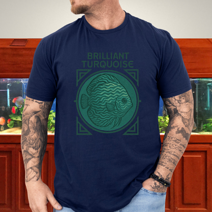 Brilliant Turquoise Discus Retro Prestige Tee