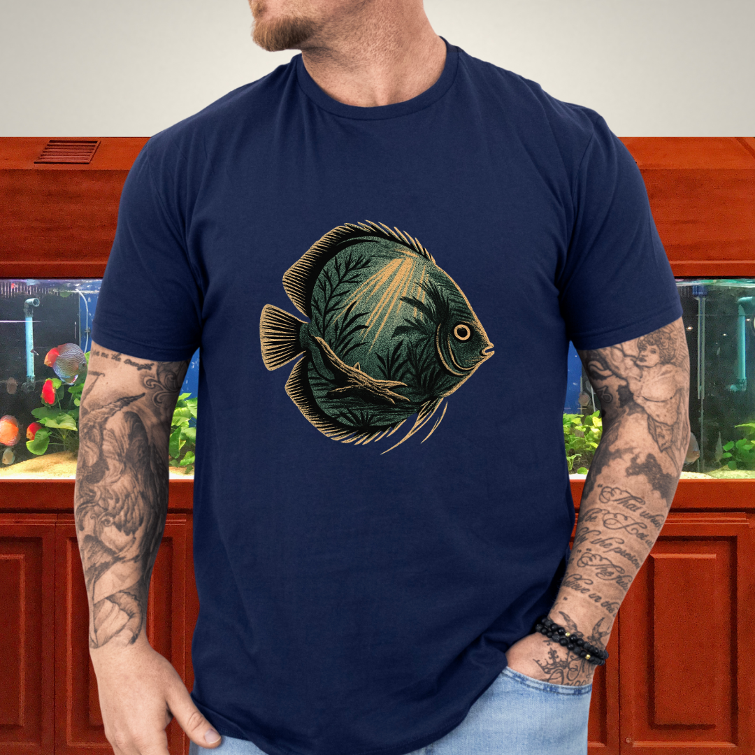 Tropical Surrealism: Heckel Discus with Amazon Scene Tee