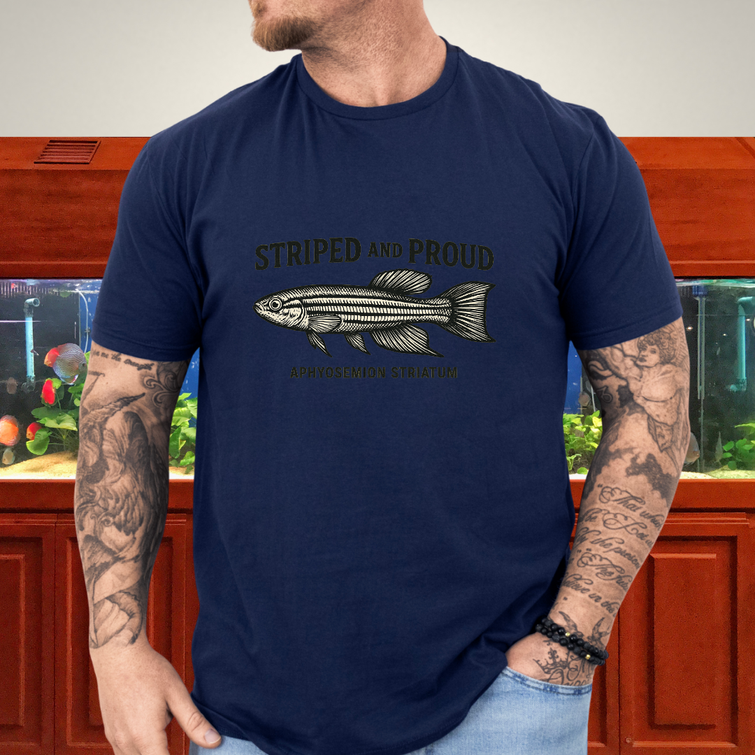 Striped and Proud Tee – Aphyosemion Striatum Retro Banner