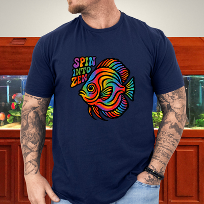 Rainbow Zen Discus Fish Tee – Psychedelic Aquarium Vibes