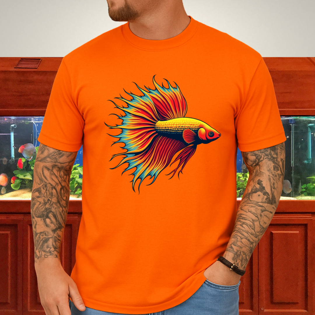 Bubbly Betta T-Shirt – Fiery Siamese Fighting Fish Design for Tropical Aquarium Lovers