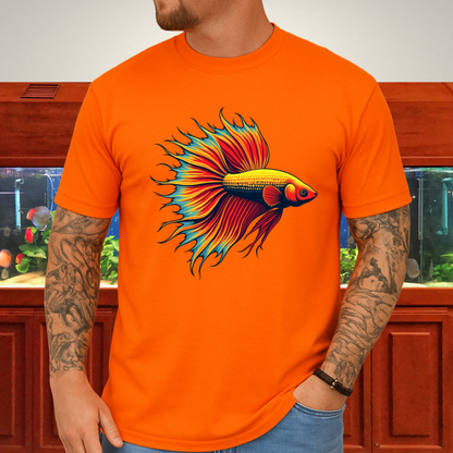 Bubbly Betta T-Shirt – Fiery Siamese Fighting Fish Design for Tropical Aquarium Lovers