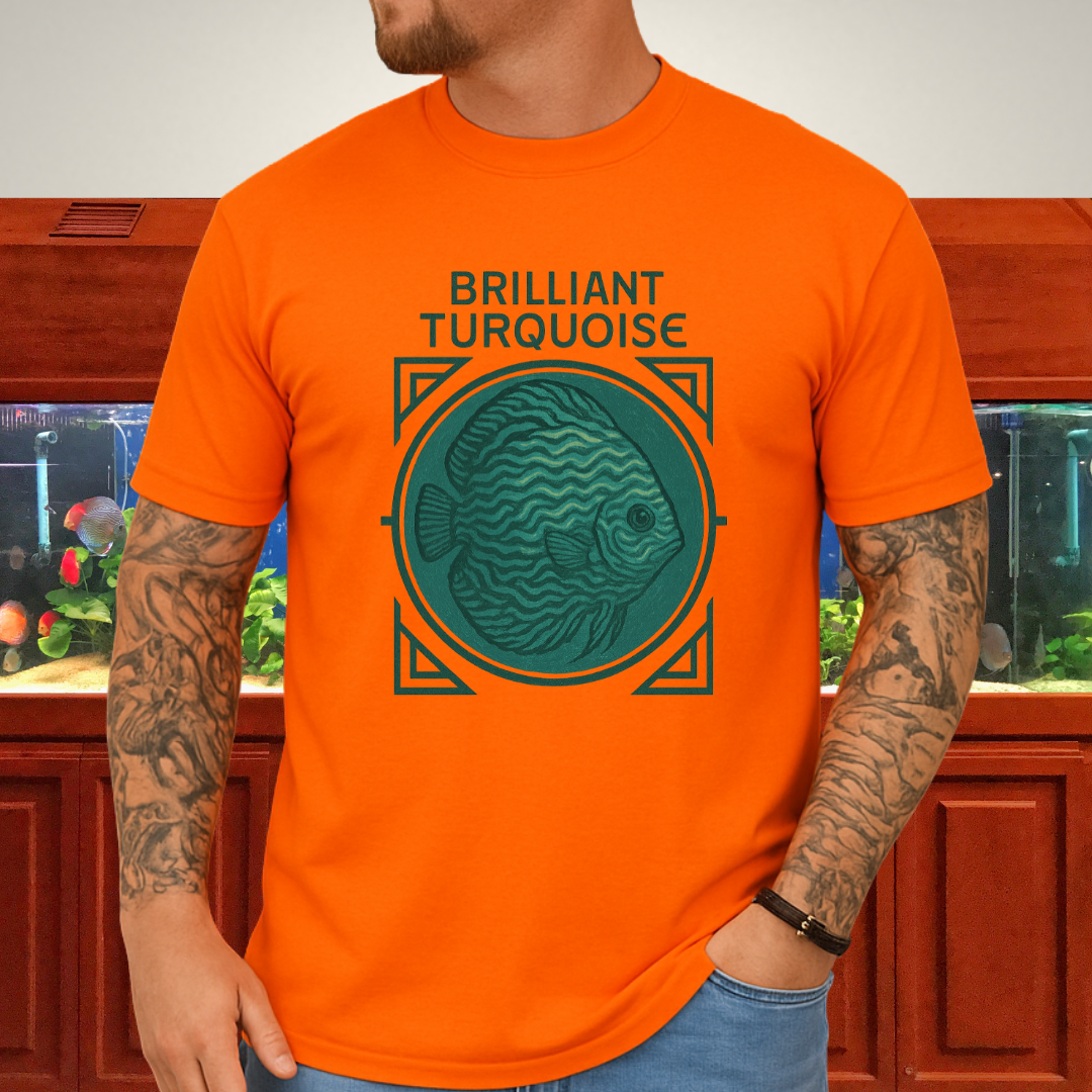 Brilliant Turquoise Discus Retro Prestige Tee