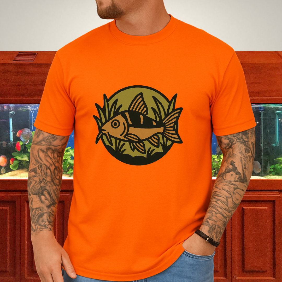 Corydoras Logo Shirt – Earthy Brown & Olive Badge Style