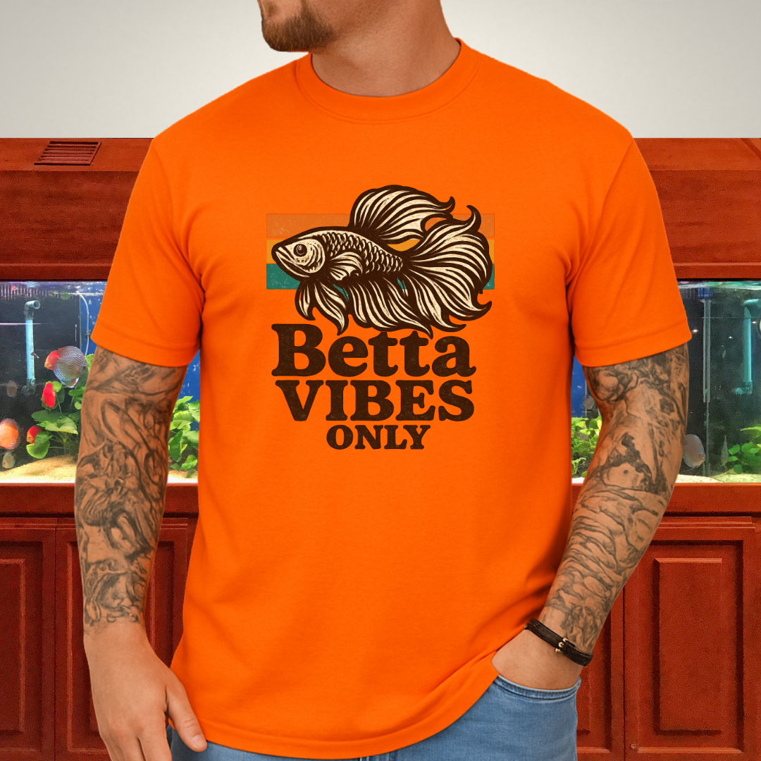 Retro 70s Betta Fish T-Shirt – Groovy Psychedelic Design