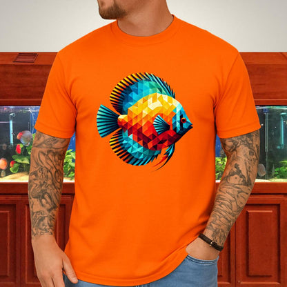 Geometric Discus Fish T-Shirt – Polygonal Aquarium Art-T-Shirt-Fish &amp; Friends Tees