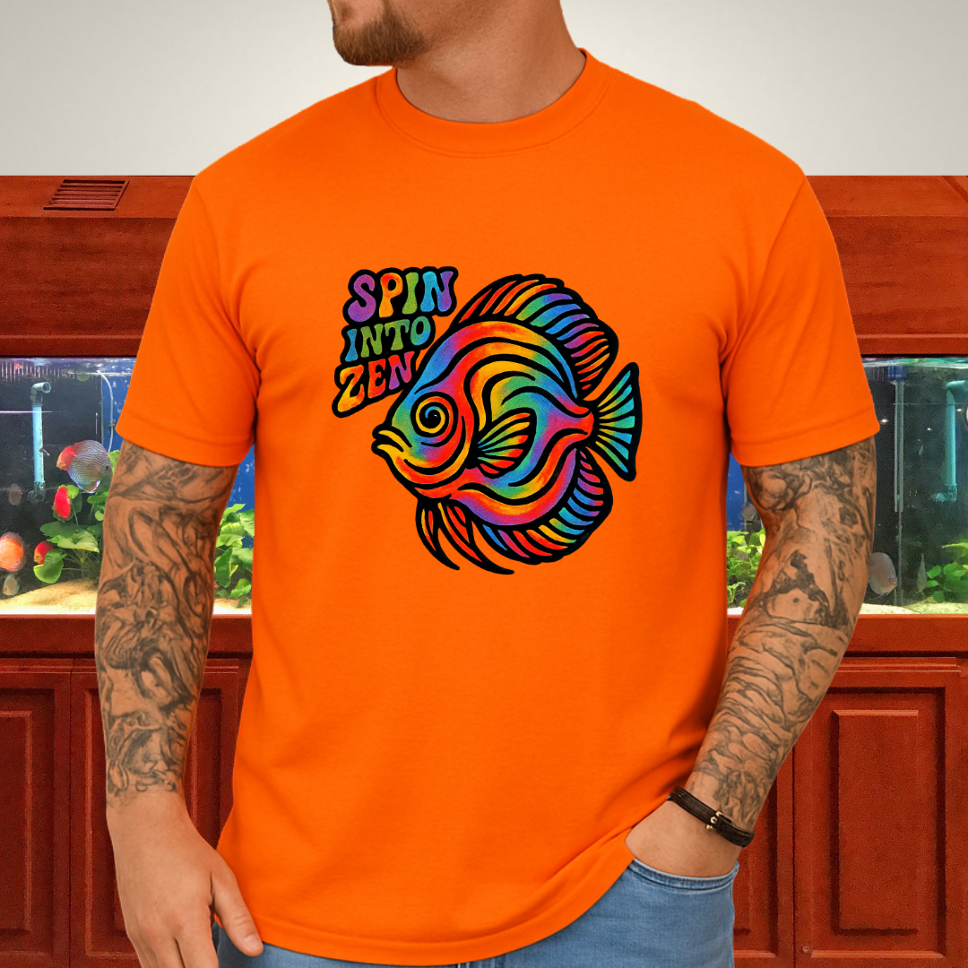 Rainbow Zen Discus Fish Tee – Psychedelic Aquarium Vibes