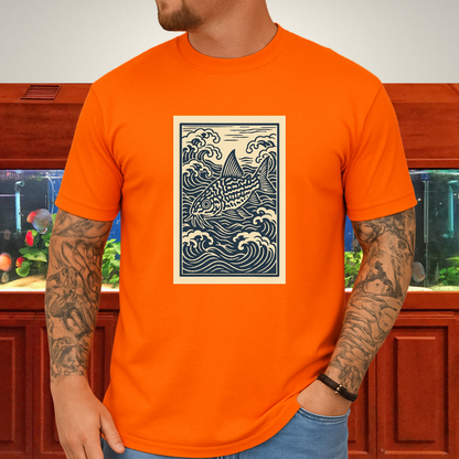 Ukiyo-e Trilineatus Tee – Japanese Wave Corydoras Design