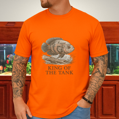 Oscar Fish T-Shirt – King of the Tank Sketch Design for Cichlid Aquarium Lovers