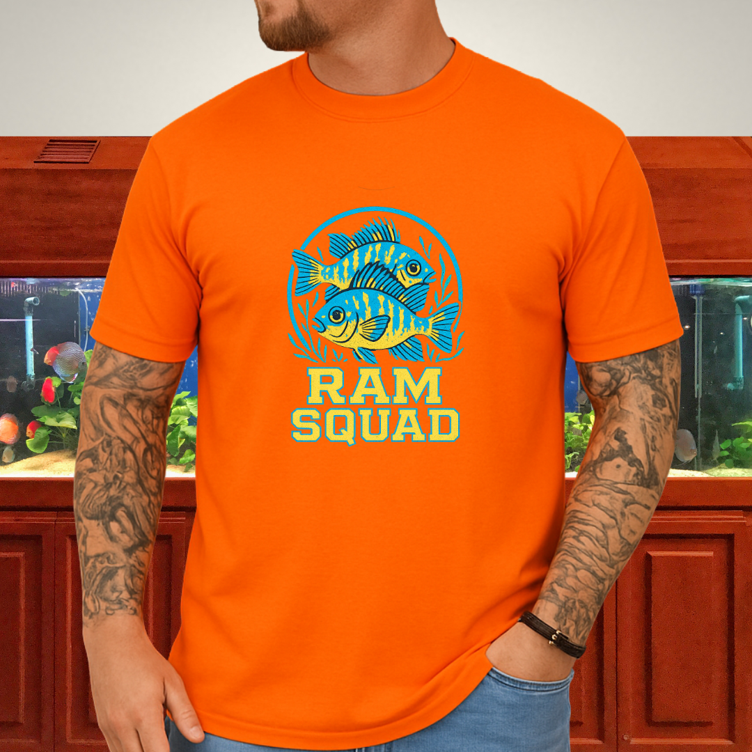 Ram Squad Tee – German Blue Ram Retro Sports Logo Design
