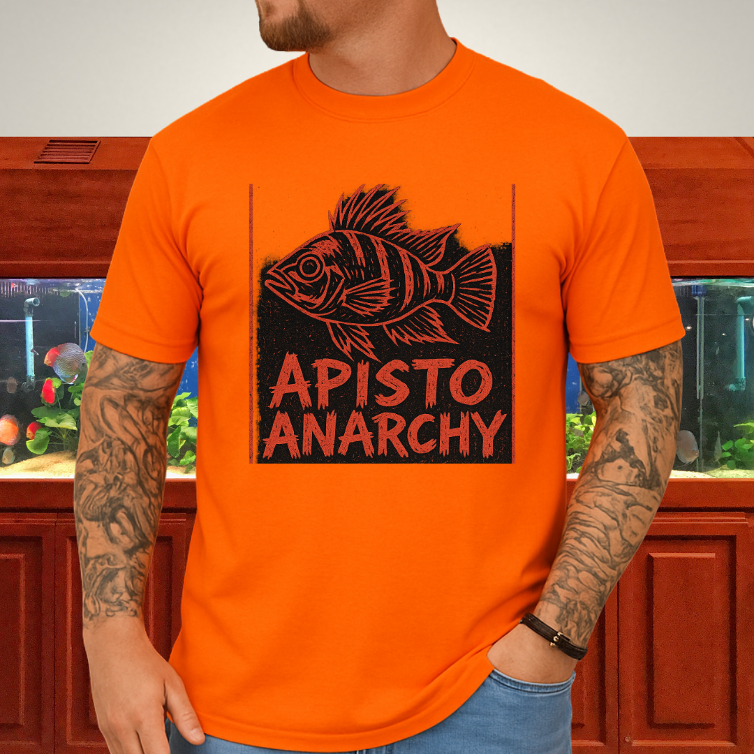 Apisto Anarchy Tee – Punk Band Poster Cichlid Design