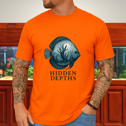 Hidden Depths Discus Tee – Surreal Aquarium Art Design
