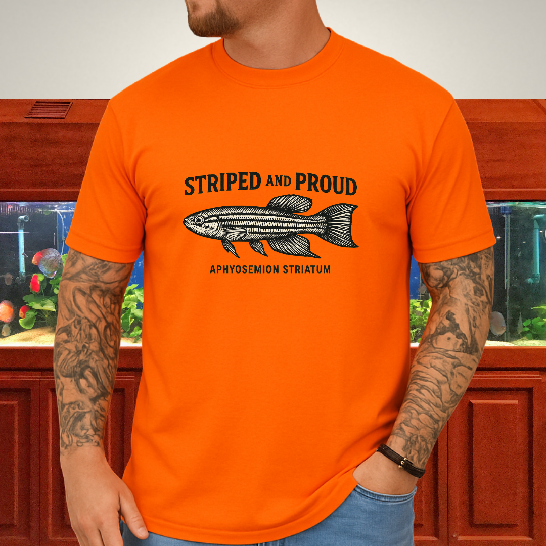 Striped and Proud Tee – Aphyosemion Striatum Retro Banner