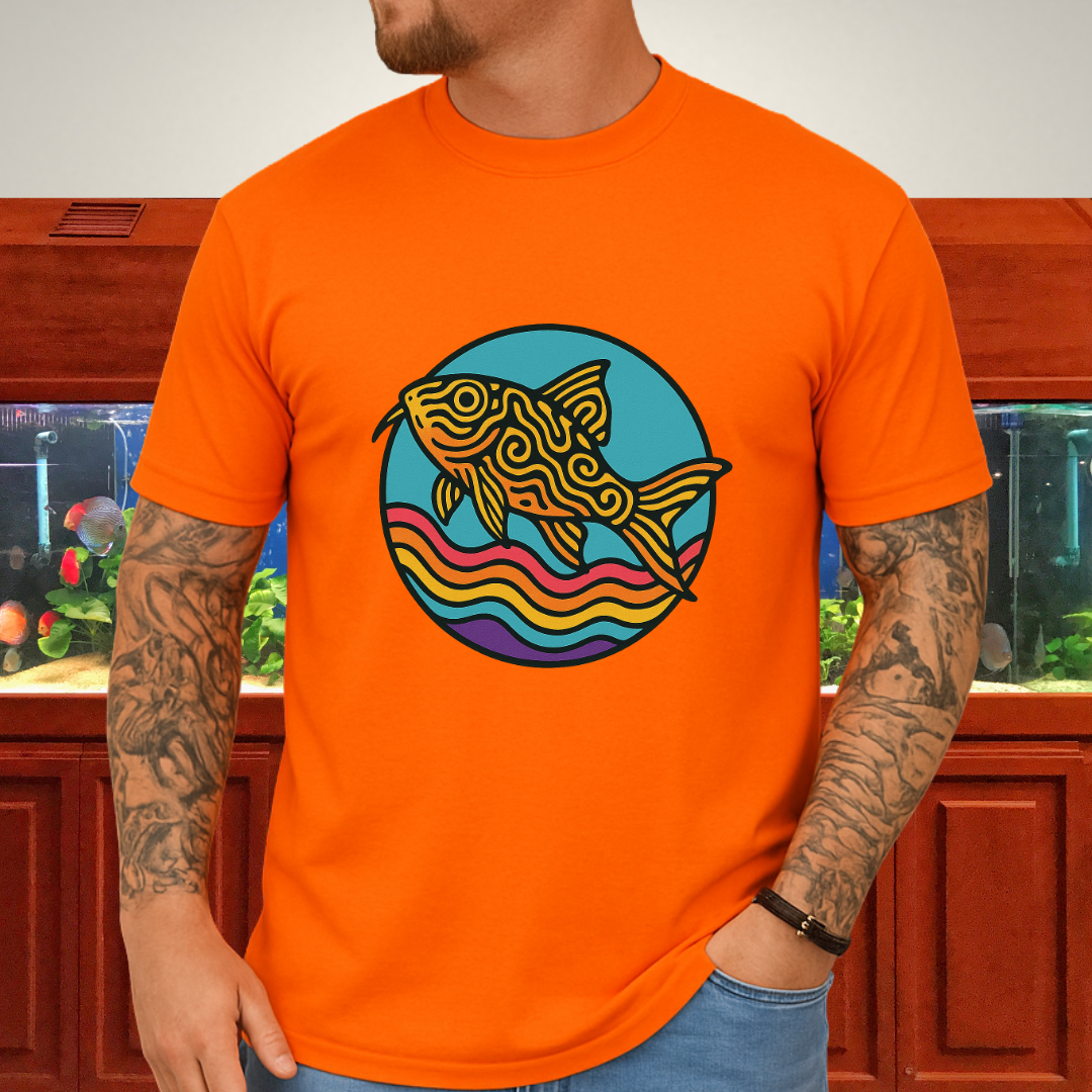 Psychedelic Cory Tee – Rainbow Swirl Trilineatus Design