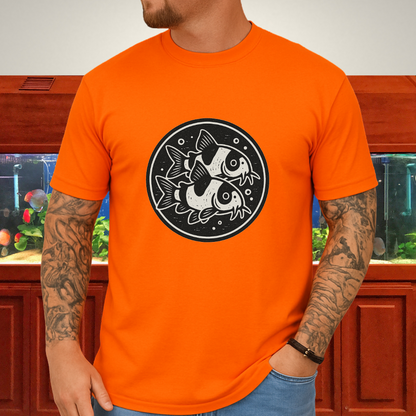 Double the Charm Tee – Panda Corydoras Retro Woodcut