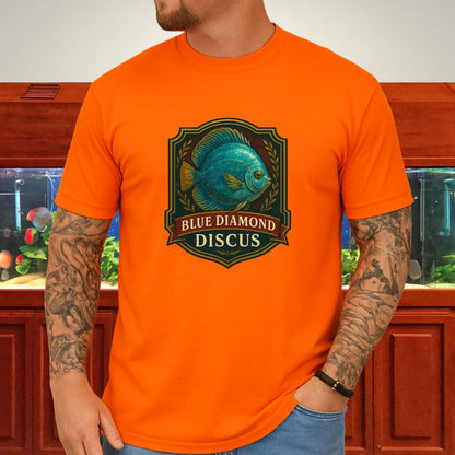 Blue Diamond Discus Retro Crest T-Shirt-T-Shirt-Fish &amp; Friends Tees