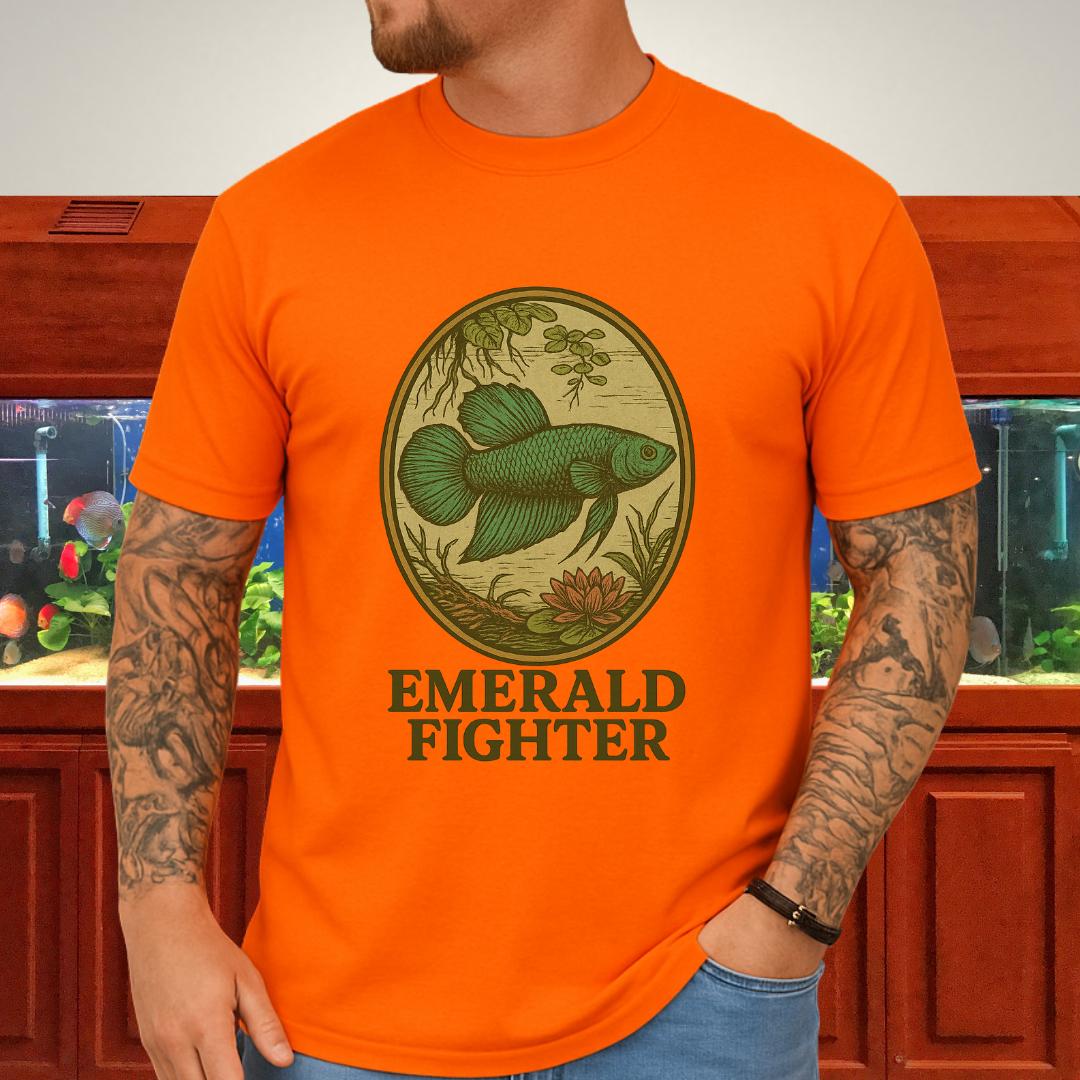 Emerald Fighter Wild Betta Smaragdina T-Shirt – Retro Nature Print-T-Shirt-Fish &amp; Friends Tees
