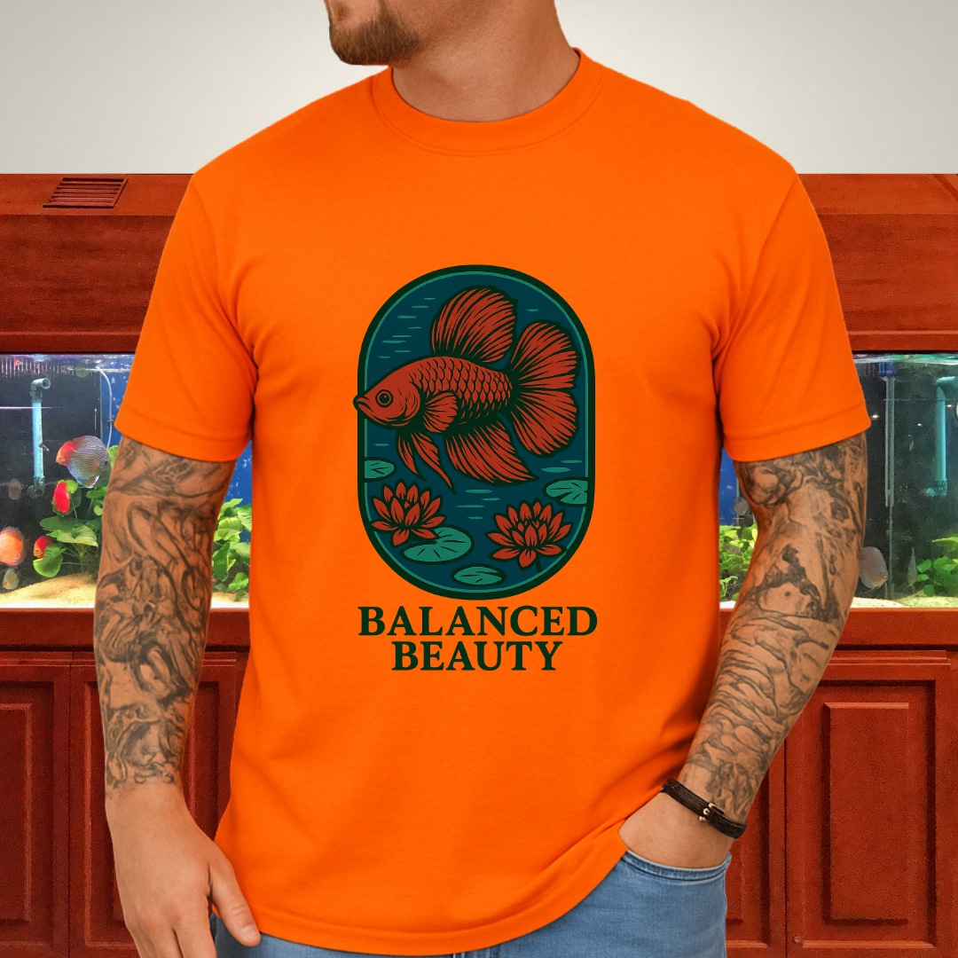 Balanced Beauty Betta Fish T-Shirt – Double Tail Design with Lotus
