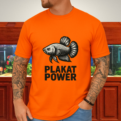Gritty Plakat Power Betta Shirt – Linocut Style Fishkeeping Apparel