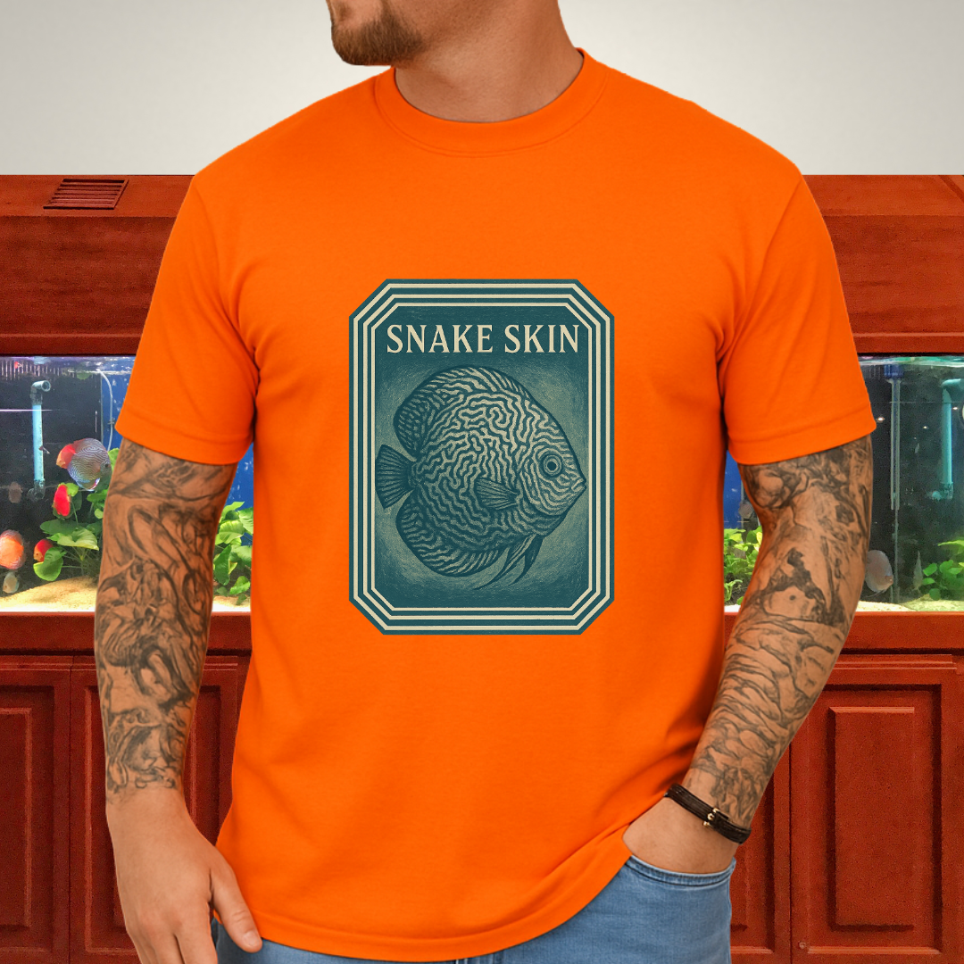 Retro Geometric Snake Skin Discus Tee