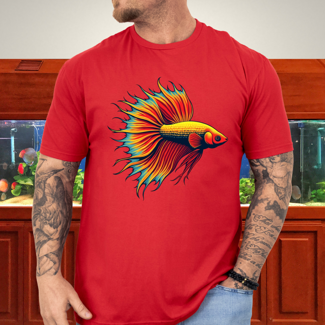 Bubbly Betta T-Shirt – Fiery Siamese Fighting Fish Design for Tropical Aquarium Lovers