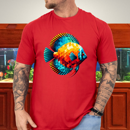 Geometric Discus Fish T-Shirt – Polygonal Aquarium Art