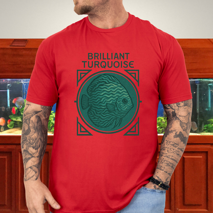 Brilliant Turquoise Discus Retro Prestige Tee