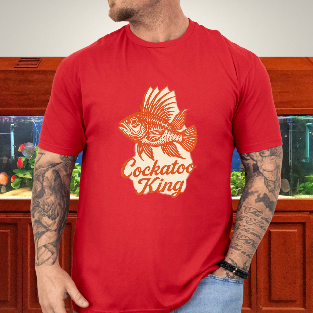 Cockatoo King Tee – Retro Apistogramma Letterpress Design