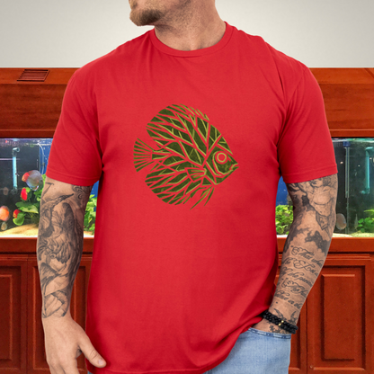 Leaf Vein Discus Tee – Modern Geometric Fish Design