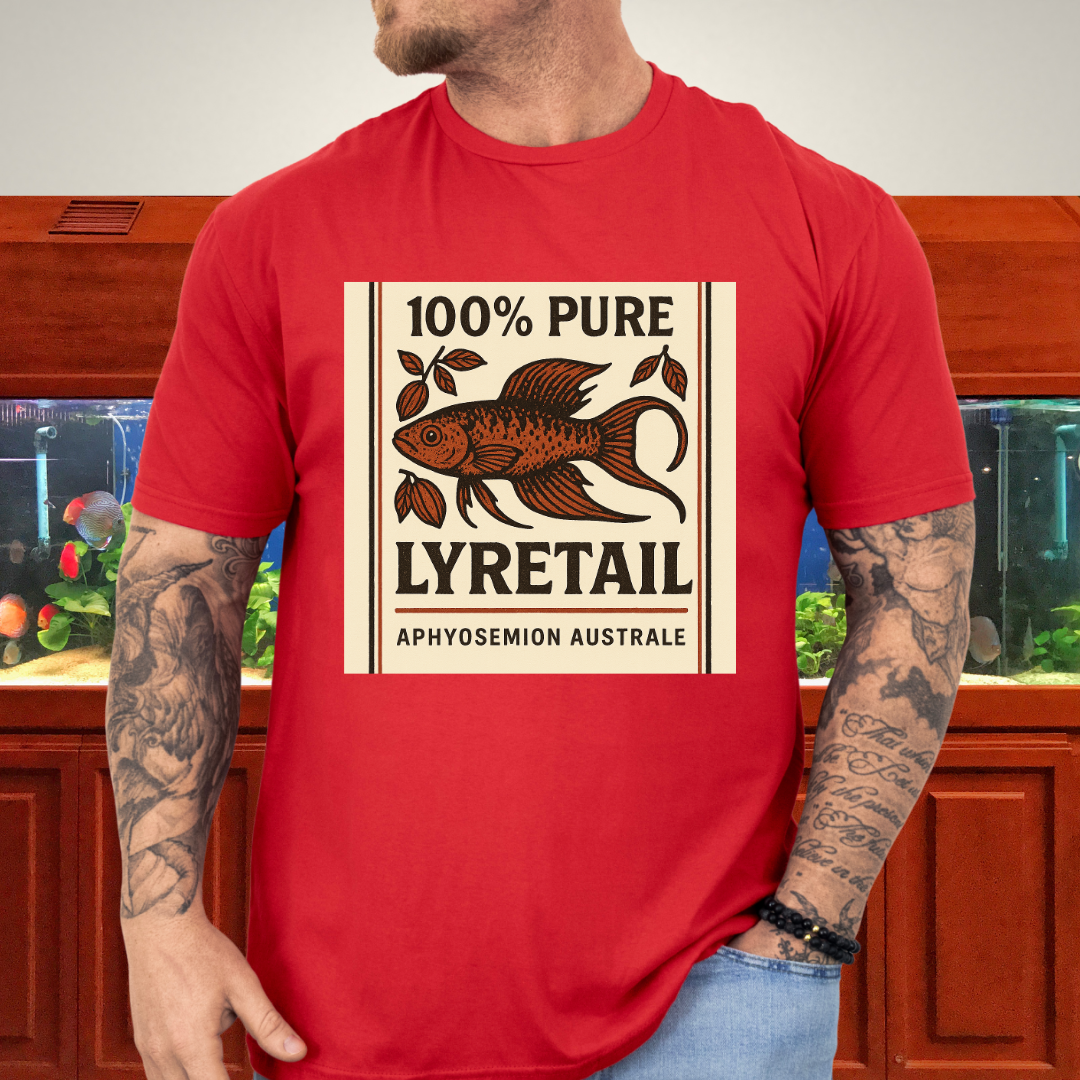 100% Pure Lyretail Tee – Chocolate Australe Killifish Retro Design