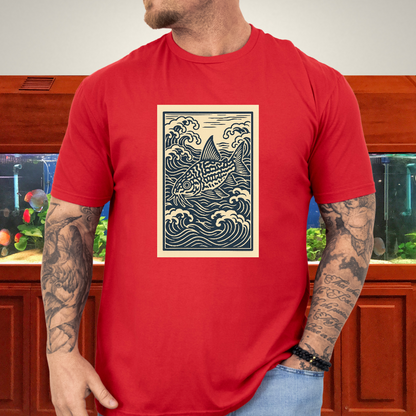 Ukiyo-e Trilineatus Tee – Japanese Wave Corydoras Design
