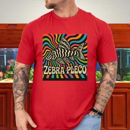 Zebra Pleco Tee – Psychedelic Rainbow Catfish Design