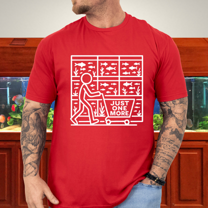 One More Tank T-Shirt – Stick Figure Aquarium Hobby Humor
