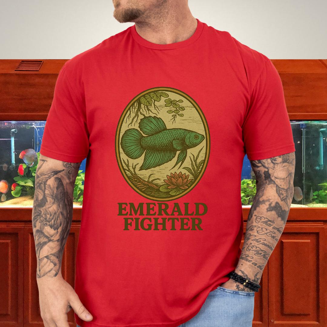 Emerald Fighter Wild Betta Smaragdina T-Shirt – Retro Nature Print-T-Shirt-Fish &amp; Friends Tees