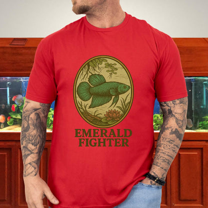 Emerald Fighter Wild Betta Smaragdina T-Shirt – Retro Nature Print-T-Shirt-Fish &amp; Friends Tees