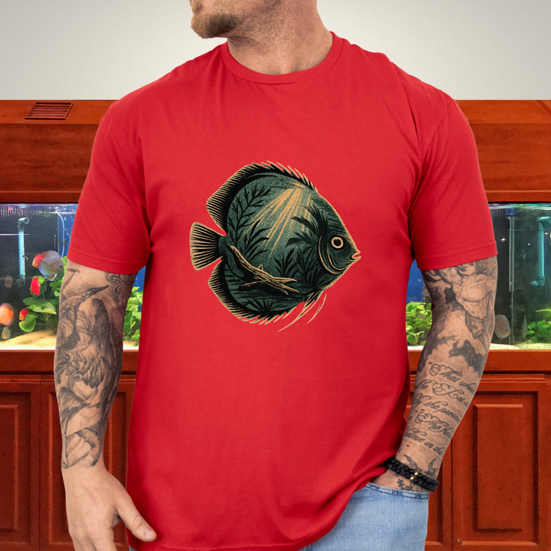 Tropical Surrealism: Heckel Discus with Amazon Scene Tee