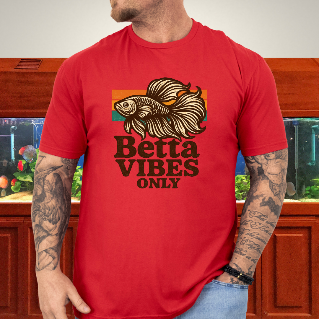 Retro 70s Betta Fish T-Shirt – Groovy Psychedelic Design