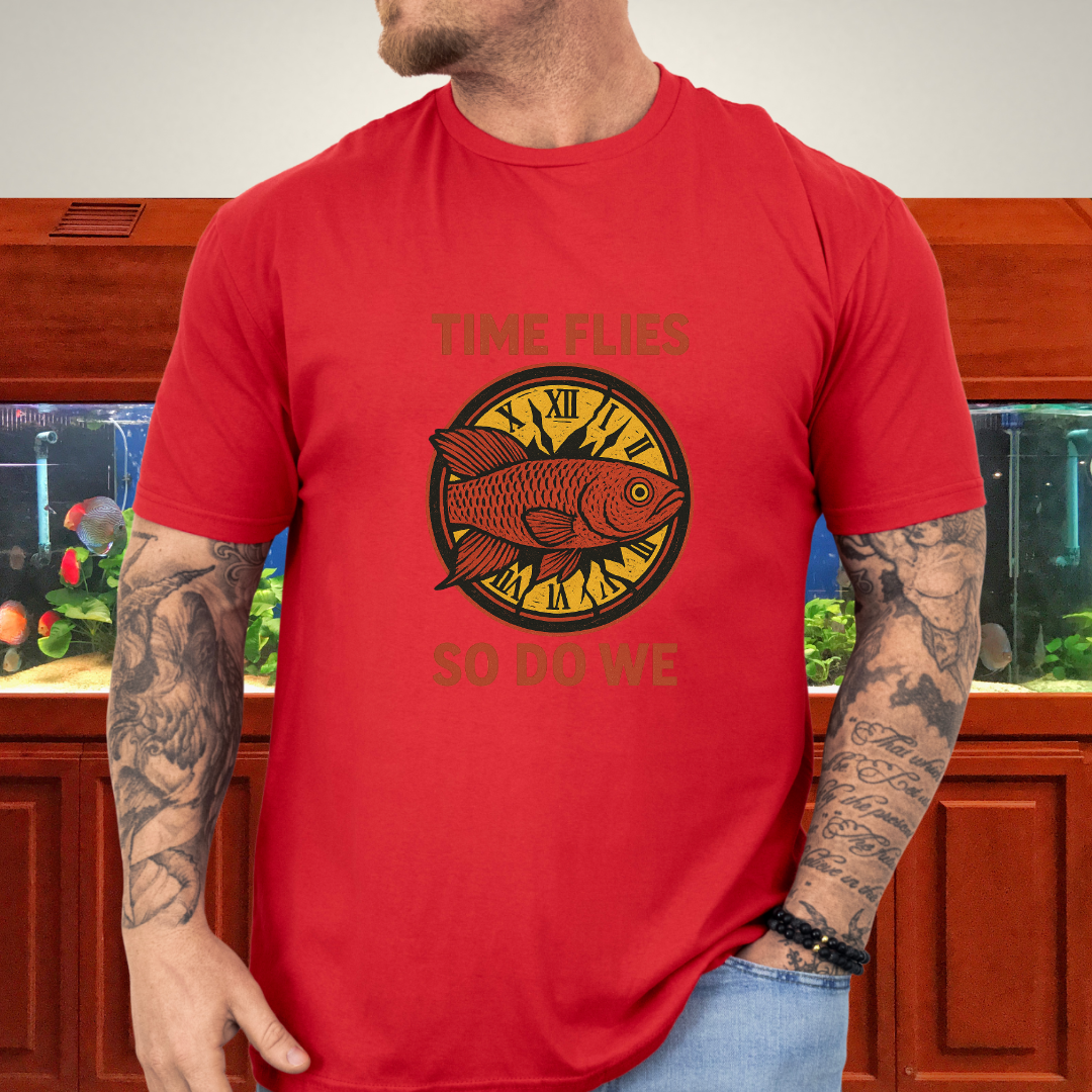 Time Flies, So Do We Tee – Guentheri Killifish Surreal Design