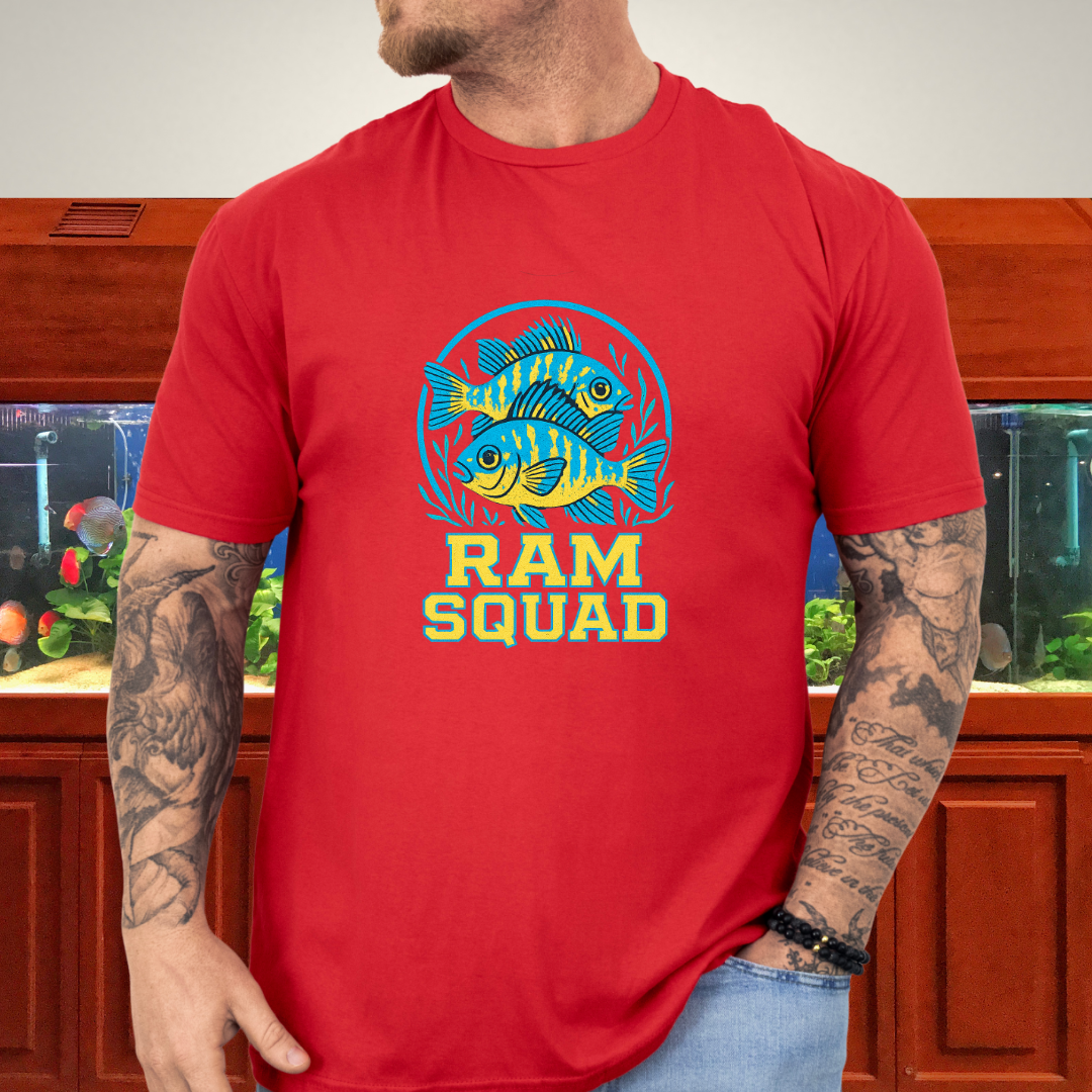 Ram Squad Tee – German Blue Ram Retro Sports Logo Design