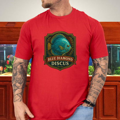 Blue Diamond Discus Retro Crest T-Shirt-T-Shirt-Fish &amp; Friends Tees