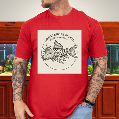 Bristlenose Pleco Tee – Monochrome Etching Style Design