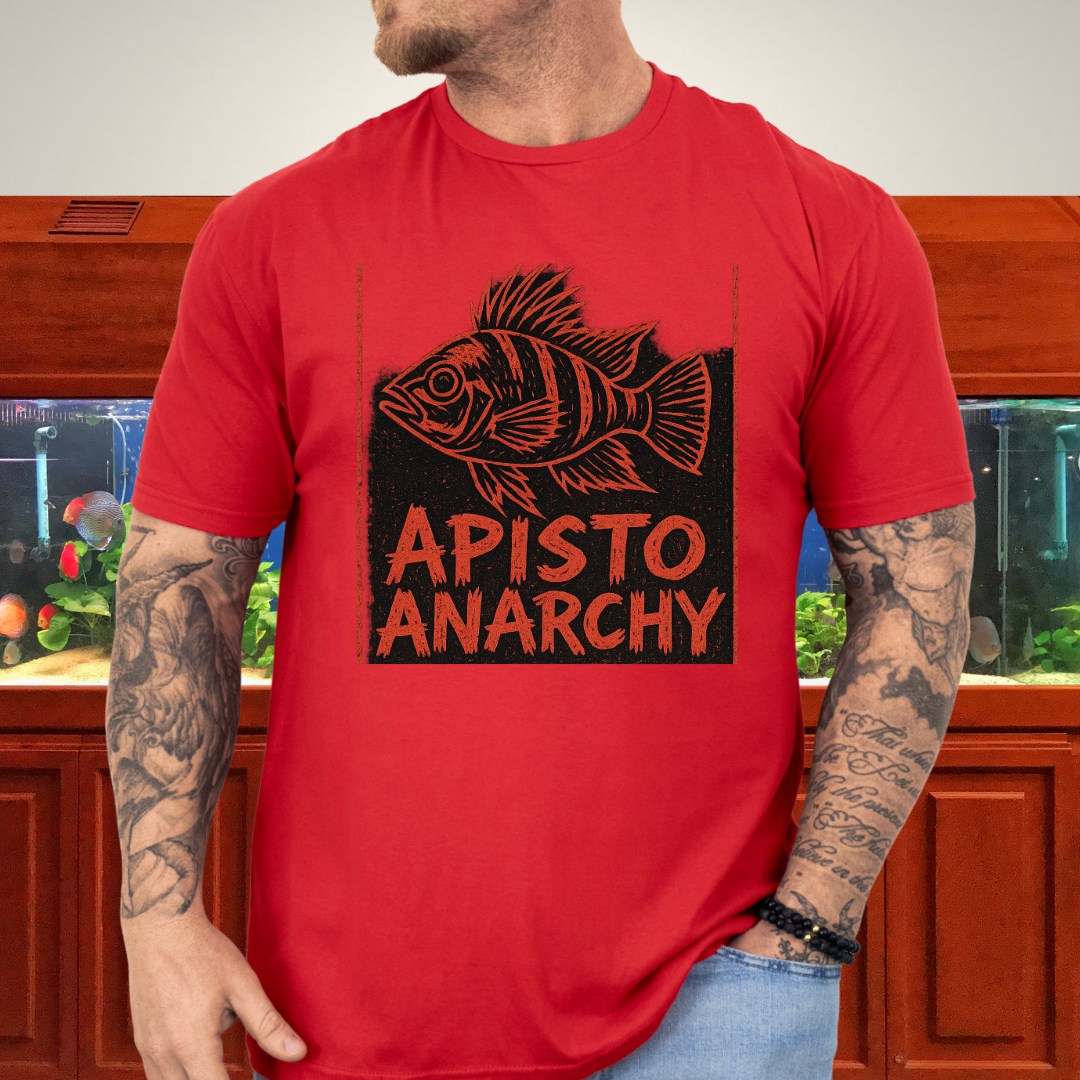 Apisto Anarchy Tee – Punk Band Poster Cichlid Design