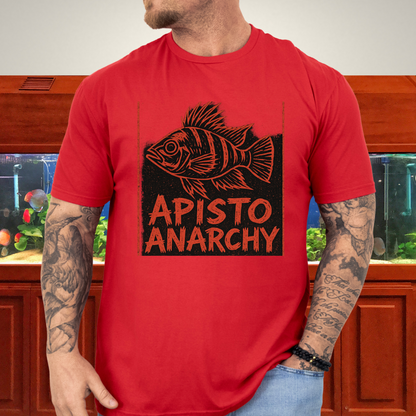 Apisto Anarchy Tee – Punk Band Poster Cichlid Design