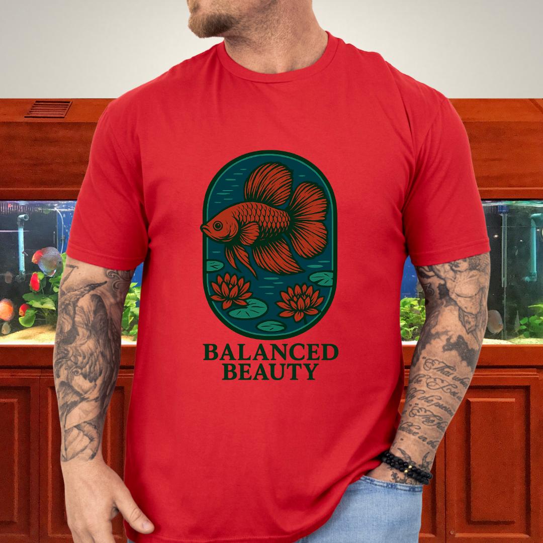 Balanced Beauty Betta Fish T-Shirt – Double Tail Design with Lotus-T-Shirt-Fish &amp; Friends Tees