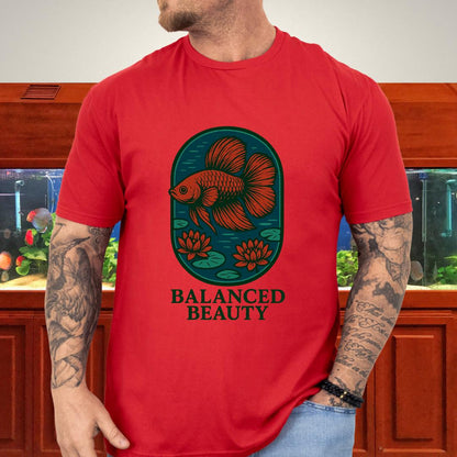 Balanced Beauty Betta Fish T-Shirt – Double Tail Design with Lotus-T-Shirt-Fish &amp; Friends Tees