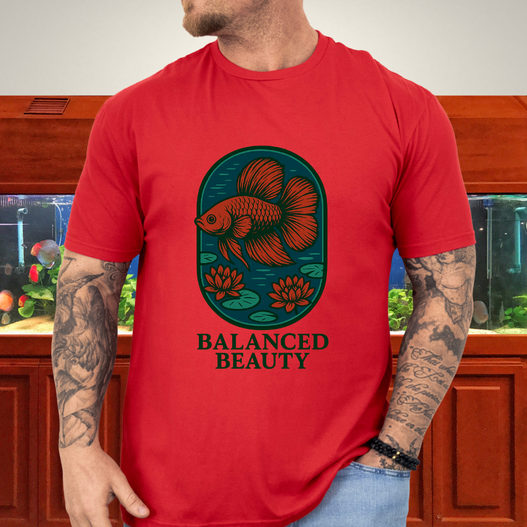 Balanced Beauty Betta Fish T-Shirt – Double Tail Design with Lotus