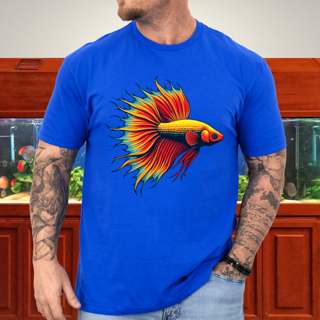 Bubbly Betta T-Shirt – Fiery Siamese Fighting Fish Design for Tropical Aquarium Lovers
