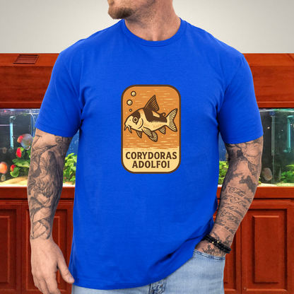 Retro Hover Tee – Corydoras Adolfoi Woodcut Style
