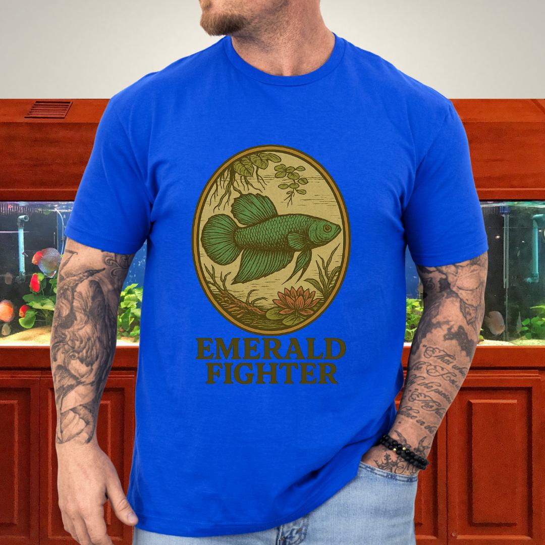 Emerald Fighter Wild Betta Smaragdina T-Shirt – Retro Nature Print-T-Shirt-Fish &amp; Friends Tees